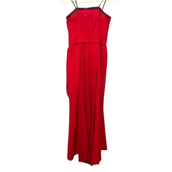 Aqua Red Formal Strapless Gown With Bow Detail & Back Zipper Closure Size 4 - Picture 4 of 6